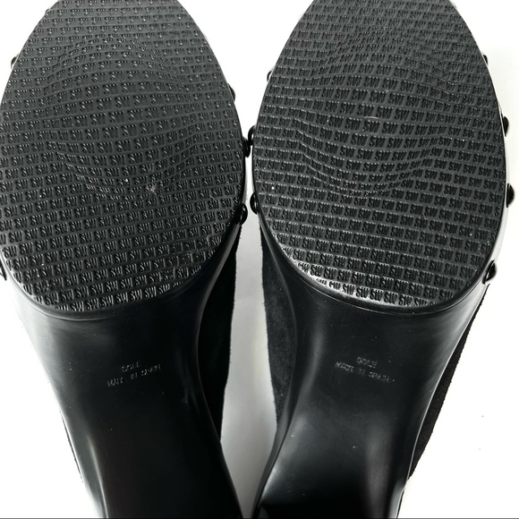 NEW IN BOX Stuart Weitzman Double Agent Black Sport/Suede Studded Mule Clogs 8.5 - Picture 12 of 13